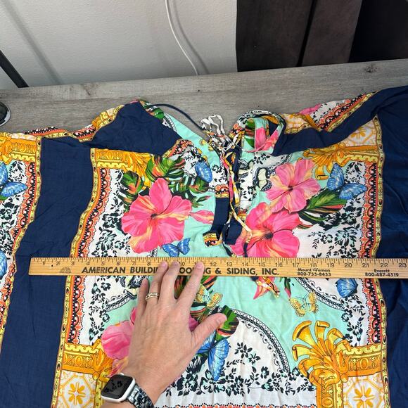 FARM Rio Kaftan Dress Floral Boho Small Kimono - Picture 12 of 12